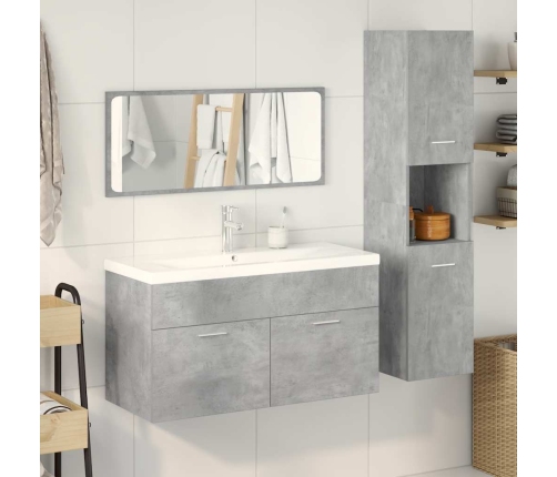 Juego muebles de baño 4 pzas madera contrachapada gris hormigón