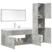 Juego muebles de baño 4 pzas madera contrachapada gris hormigón