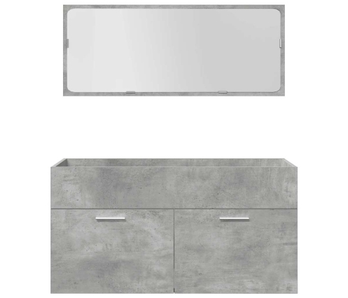 Juego muebles de baño 4 pzas madera contrachapada gris hormigón