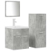 Juego muebles de baño 4 pzas madera contrachapada gris hormigón