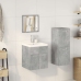 Juego muebles de baño 4 pzas madera contrachapada gris hormigón