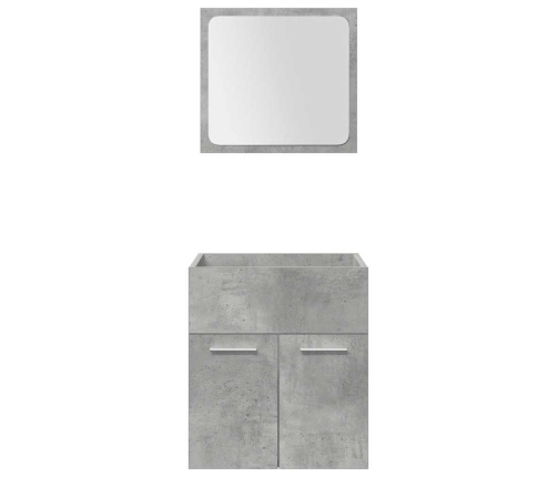 Juego muebles de baño 4 pzas madera contrachapada gris hormigón