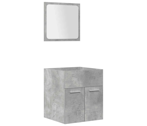 Juego muebles de baño 4 pzas madera contrachapada gris hormigón