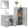 Juego muebles de baño 4 pzas madera contrachapada gris hormigón