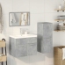 Juego muebles de baño 4 pzas madera contrachapada gris hormigón