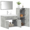 Juego muebles de baño 4 pzas madera contrachapada gris hormigón