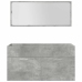 Juego muebles de baño 4 pzas madera contrachapada gris hormigón