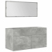 Juego muebles de baño 4 pzas madera contrachapada gris hormigón