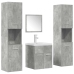 Set muebles de baño 5 piezas madera ingeniería gris hormigón