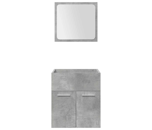 Set muebles de baño 5 piezas madera ingeniería gris hormigón