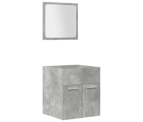 Set muebles de baño 5 piezas madera ingeniería gris hormigón