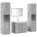 Set muebles de baño 5 piezas madera ingeniería gris hormigón