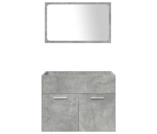 Set muebles de baño 5 piezas madera ingeniería gris hormigón