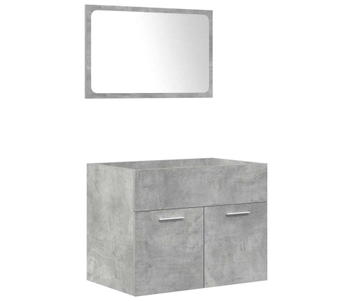 Set muebles de baño 5 piezas madera ingeniería gris hormigón