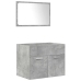 Set muebles de baño 5 piezas madera ingeniería gris hormigón