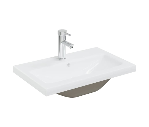 Set muebles de baño 5 piezas madera ingeniería gris hormigón