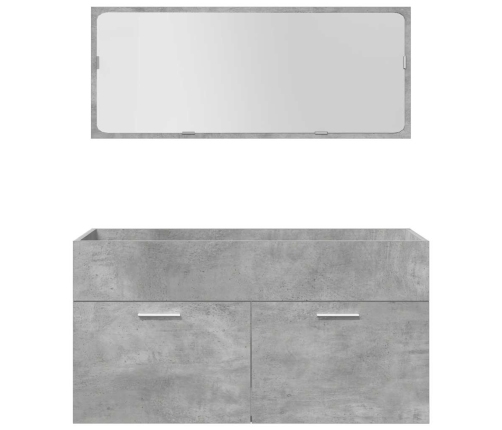 Set muebles de baño 5 piezas madera ingeniería gris hormigón