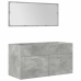 Set muebles de baño 5 piezas madera ingeniería gris hormigón