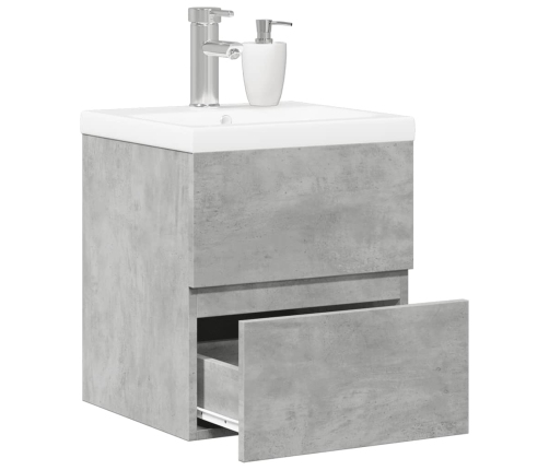 Set muebles de baño 2 piezas madera contrachapada gris hormigón