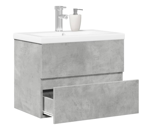 Set muebles de baño 2 piezas madera contrachapada gris hormigón