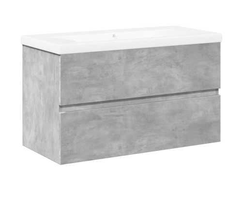 Set muebles de baño 2 piezas madera contrachapada gris hormigón