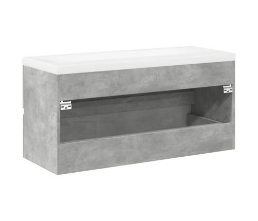 Set muebles de baño 2 piezas madera contrachapada gris hormigón