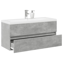 Set muebles de baño 2 piezas madera contrachapada gris hormigón