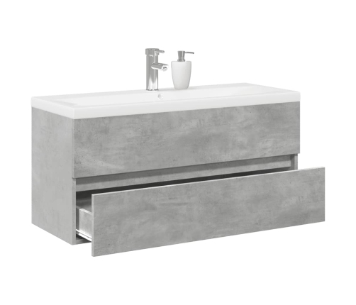 Set muebles de baño 2 piezas madera contrachapada gris hormigón