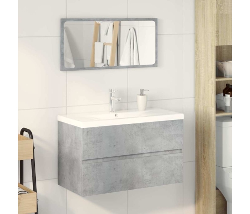 Set muebles de baño 2 piezas madera contrachapada gris hormigón