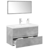 Set muebles de baño 2 piezas madera contrachapada gris hormigón