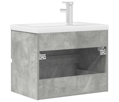 Set muebles de baño 2 piezas madera contrachapada gris hormigón