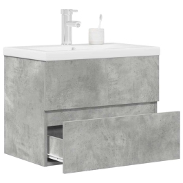 Set muebles de baño 2 piezas madera contrachapada gris hormigón