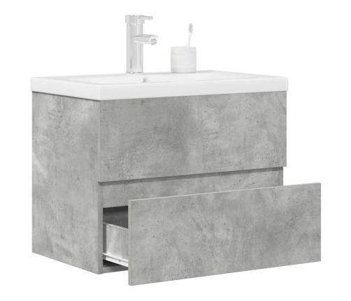 Set muebles de baño 2 piezas madera contrachapada gris hormigón