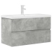 Set muebles de baño 2 piezas madera contrachapada gris hormigón