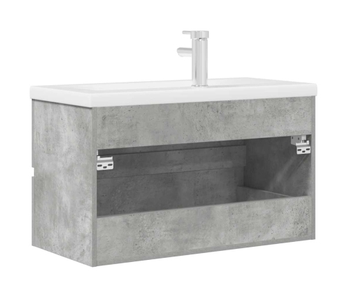 Set muebles de baño 2 piezas madera contrachapada gris hormigón