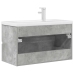 Set muebles de baño 2 piezas madera contrachapada gris hormigón