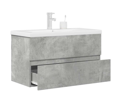 Set muebles de baño 2 piezas madera contrachapada gris hormigón