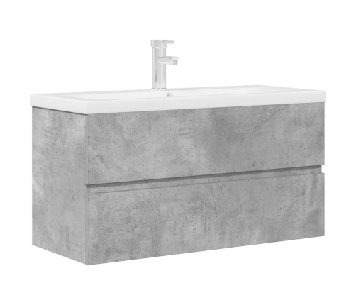 Set muebles de baño 2 piezas madera contrachapada gris hormigón