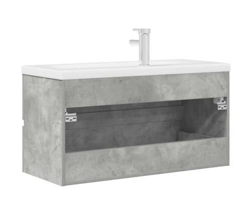 Set muebles de baño 2 piezas madera contrachapada gris hormigón