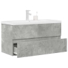 Set muebles de baño 2 piezas madera contrachapada gris hormigón