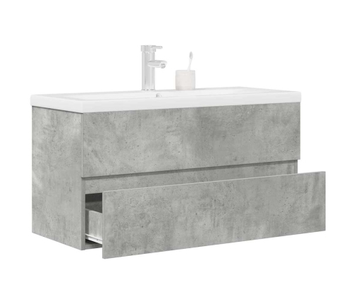 Set muebles de baño 2 piezas madera contrachapada gris hormigón