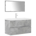 Set muebles de baño 2 piezas madera contrachapada gris hormigón