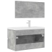 Set muebles de baño 2 piezas madera contrachapada gris hormigón