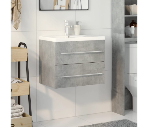 Set muebles de baño 2 piezas madera contrachapada gris hormigón