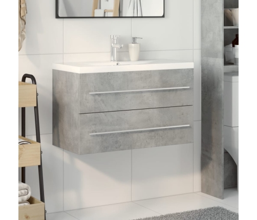 Set muebles de baño 2 piezas madera contrachapada gris hormigón