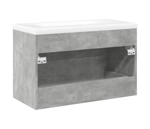 Set muebles de baño 2 piezas madera contrachapada gris hormigón