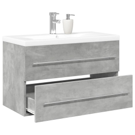 Set muebles de baño 2 piezas madera contrachapada gris hormigón