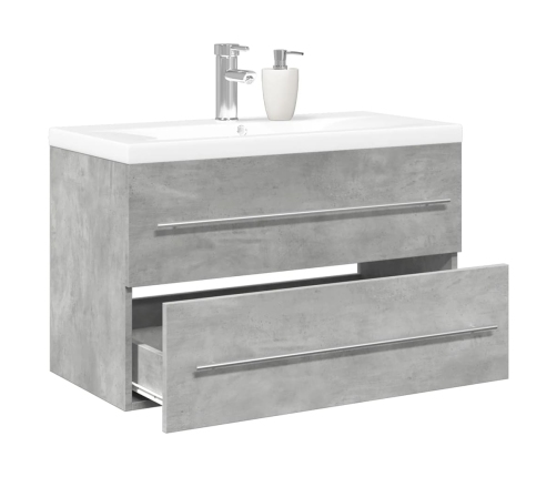 Set muebles de baño 2 piezas madera contrachapada gris hormigón