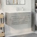 Set muebles de baño 2 piezas madera contrachapada gris hormigón