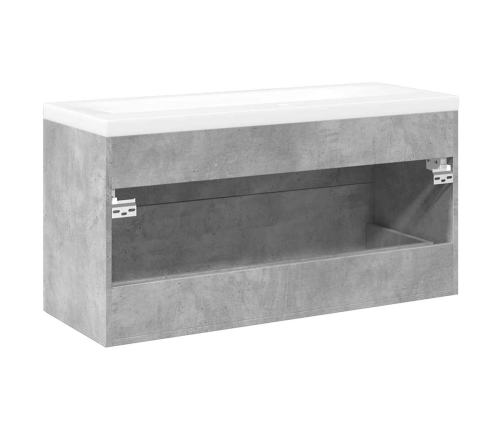 Set muebles de baño 2 piezas madera contrachapada gris hormigón